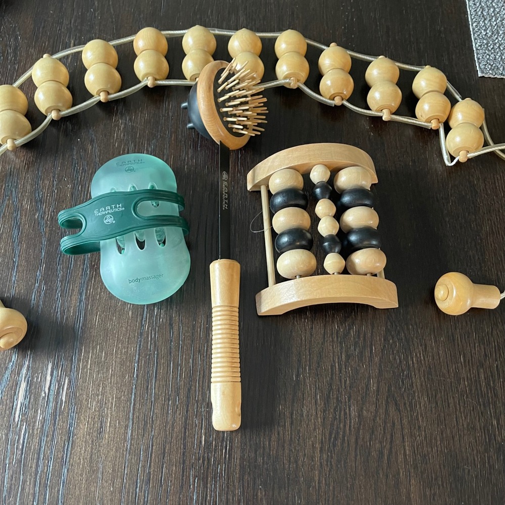 Earth Therapeutics Massage Tool Set Body‎ Massager Back Roller Foot Roller
